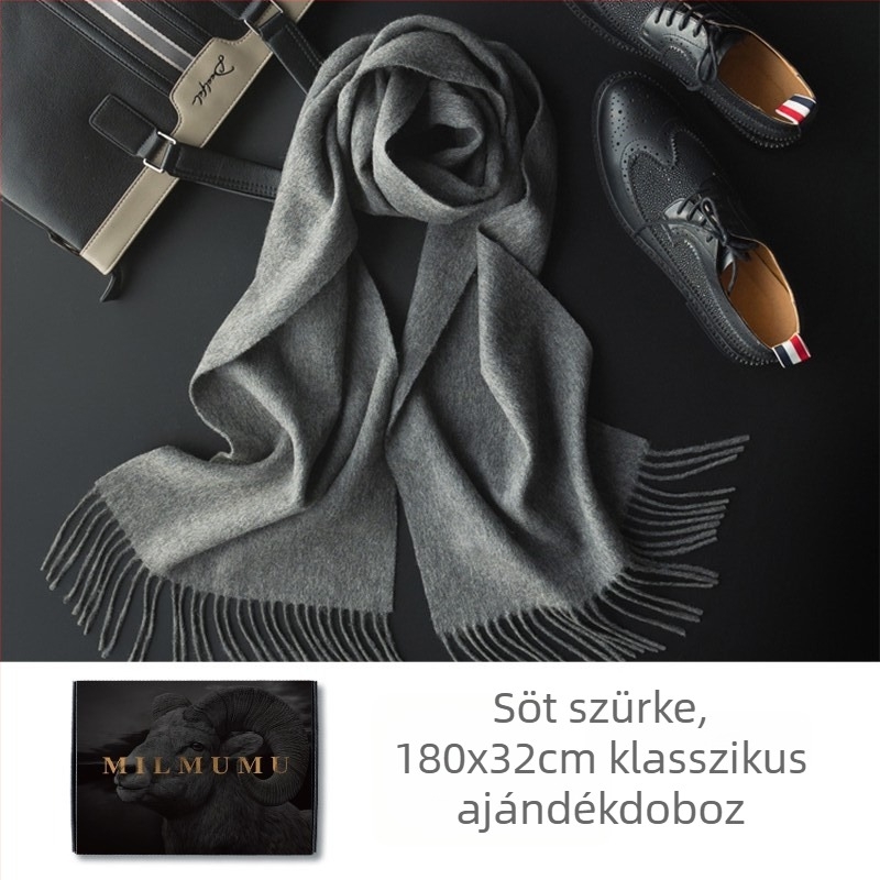 Sál 100% gyapjú, sima kötés, meleg, téli