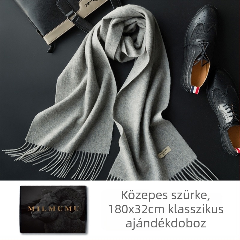 Sál 100% gyapjú, sima kötés, meleg, téli