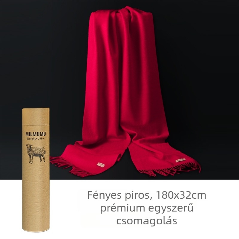 Sál 100% gyapjú, sima kötés, meleg, téli