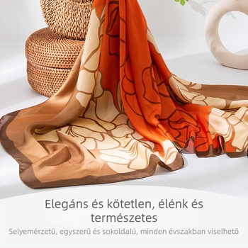 Huihe poliészter sál, retro nyomással, friss és édes stílus