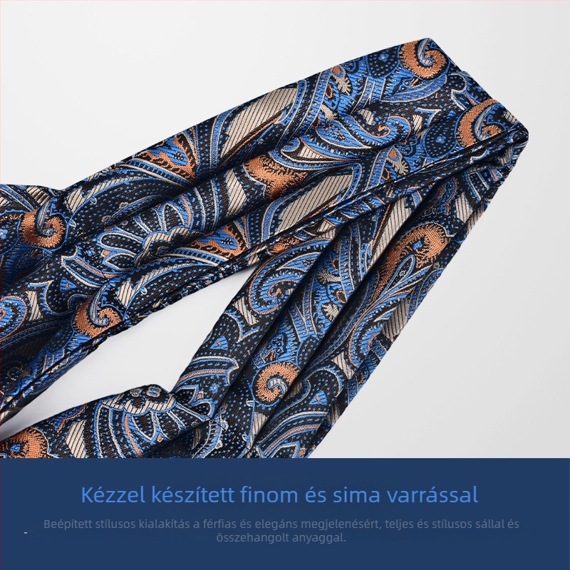 Férfi duplaoldalas négyszögletes sál, jellegzetes hímzéssel, poliészter anyag, téli