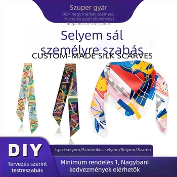 Poliészter négyszögletes sál twill szövésű, uniszex fejkendő, eredeti dizájn
