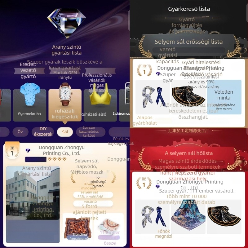 Poliészter négyszögletes sál twill szövésű, uniszex fejkendő, eredeti dizájn