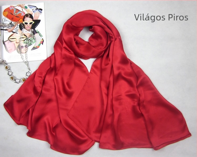 Xin totem Szatén selyemsál – 100% mulberry selyem, szatén szövés, divatos városi stílus, tavasz