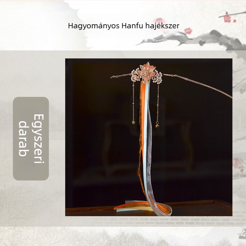 Gyerekeknek készült hajcsat Han-dinasztia stílusú díszítéssel, virágos mintával