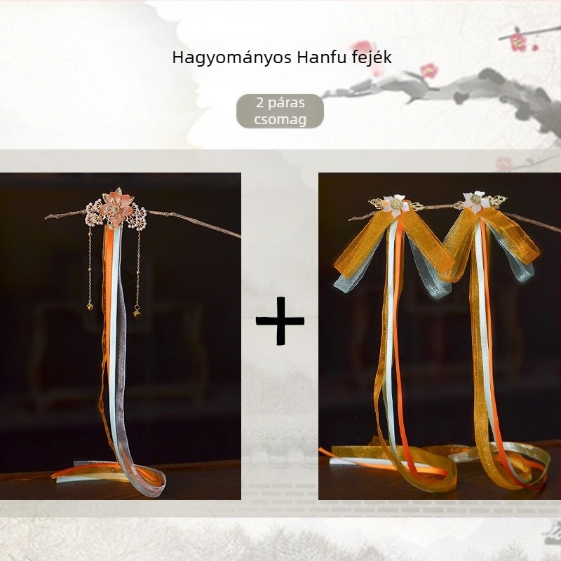 Gyerekeknek készült hajcsat Han-dinasztia stílusú díszítéssel, virágos mintával