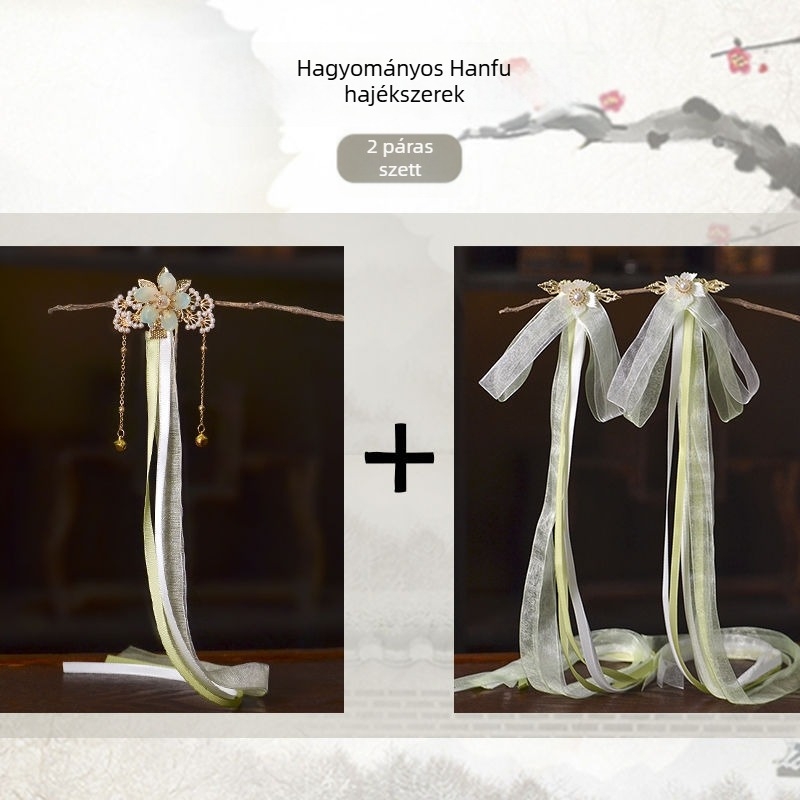 Gyerekeknek készült hajcsat Han-dinasztia stílusú díszítéssel, virágos mintával