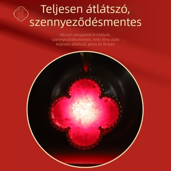 Természetes kristályhomokból készült medál négylevelű lóhere és tök alakban, átlátszó; ezüst 925 bevonatban; női nyaklánc készlet fülbevalóval és karkötővel