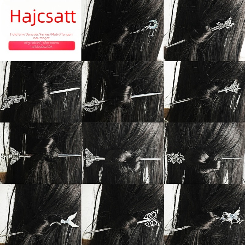 Fém hajtű, vintage stílus, állat-/horoszkóp motívummal, elektroplakálás, 2024 ősz