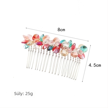 Kristályos hajkefe nőknek, természetes stílus, kézzel készített, mesterséges kristály, geometriai dizájn