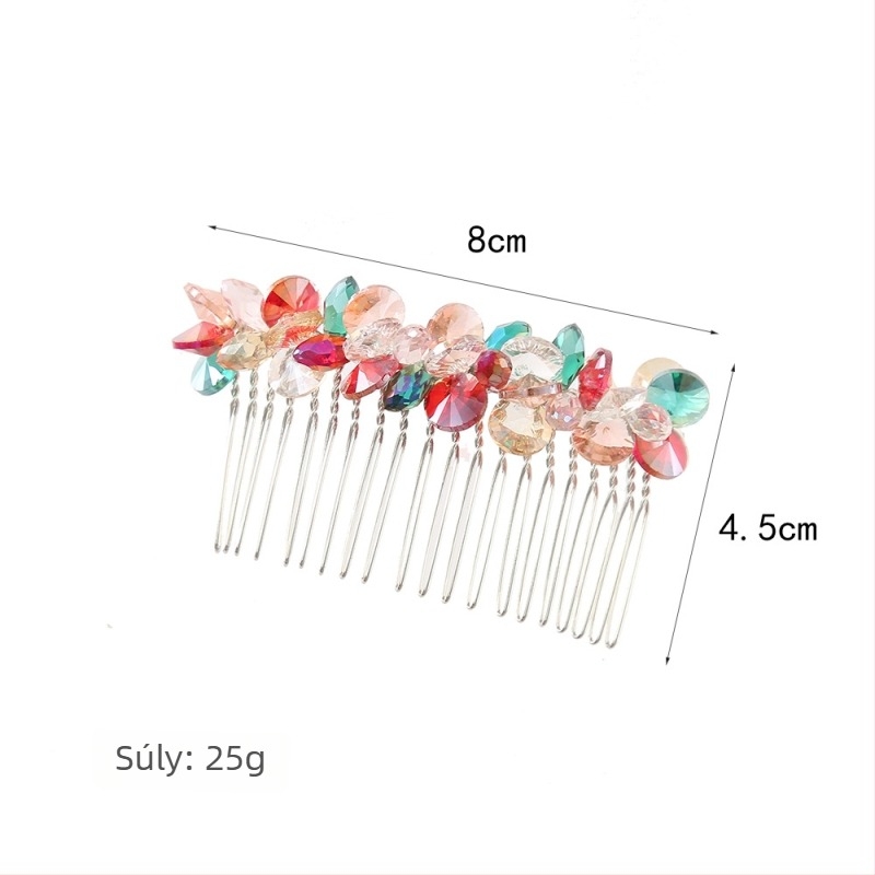 Kristályos hajkefe nőknek, természetes stílus, kézzel készített, mesterséges kristály, geometriai dizájn