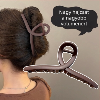 Cápa alakú hajcsat, nagy méret, vastag hajhoz, elegáns a tarkón viselve