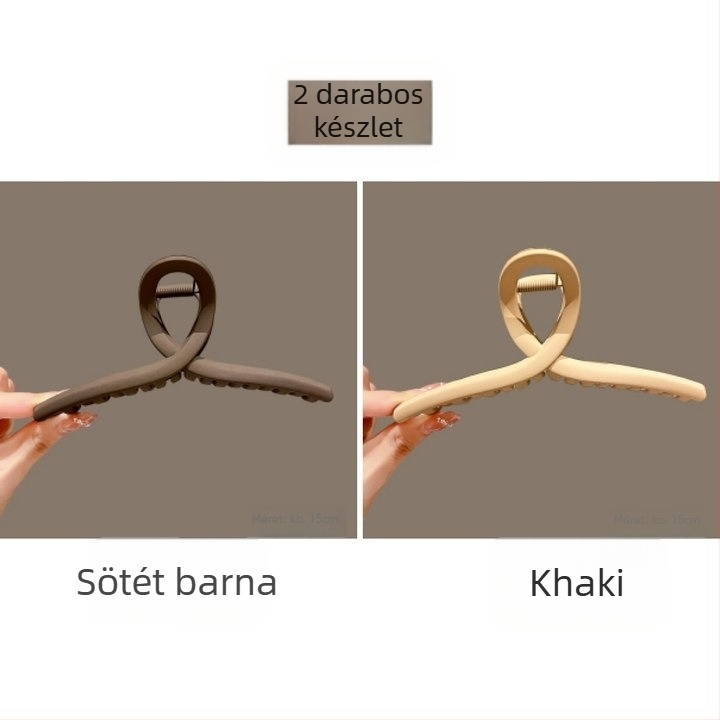 Cápa alakú hajcsat, nagy méret, vastag hajhoz, elegáns a tarkón viselve