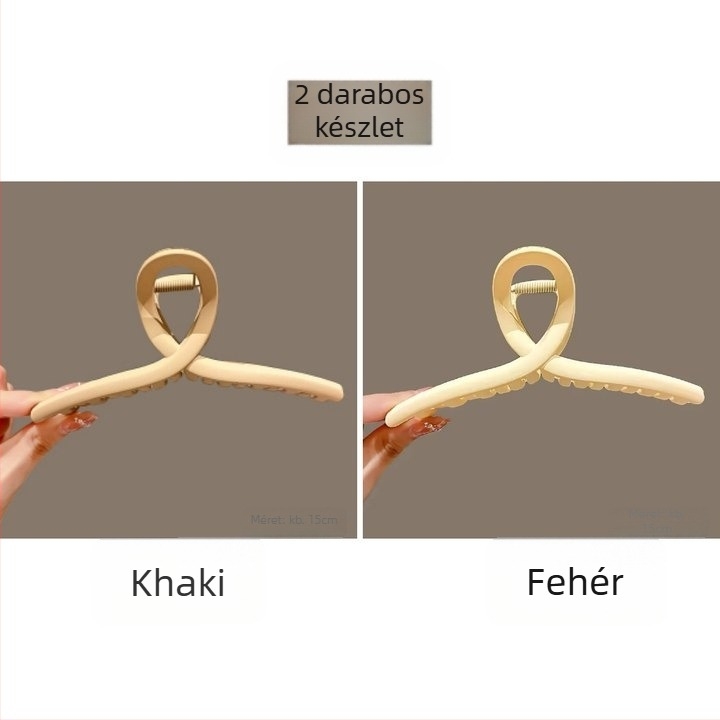 Cápa alakú hajcsat, nagy méret, vastag hajhoz, elegáns a tarkón viselve