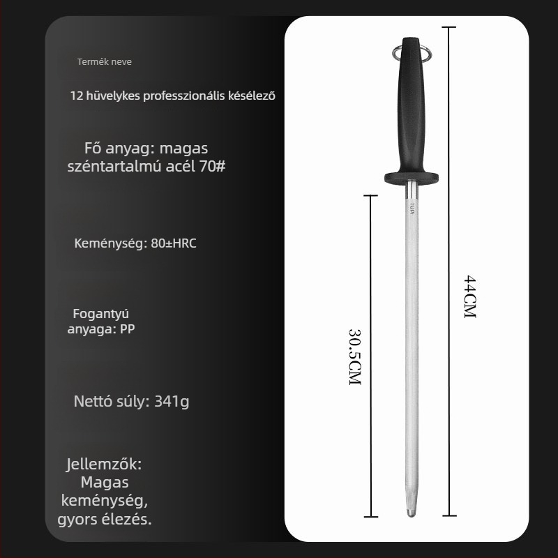 Késekhez élező rúd – magas széntartalmú acél, professzionális, univerzális stílus, 2022 tavaszán bemutatva
