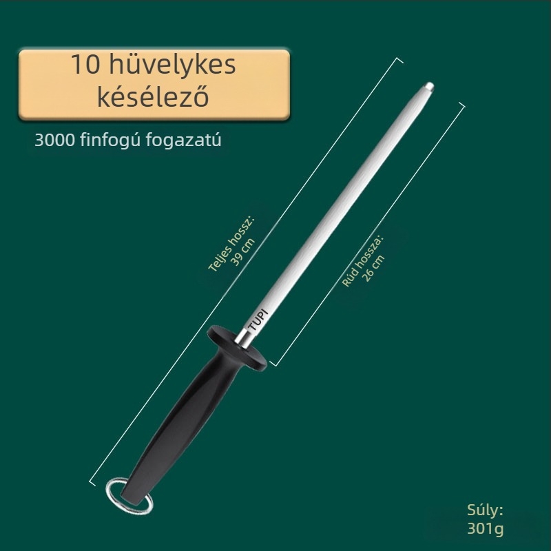 Késekhez élező rúd – magas széntartalmú acél, professzionális, univerzális stílus, 2022 tavaszán bemutatva