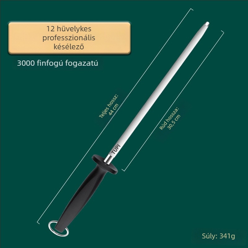 Késekhez élező rúd – magas széntartalmú acél, professzionális, univerzális stílus, 2022 tavaszán bemutatva