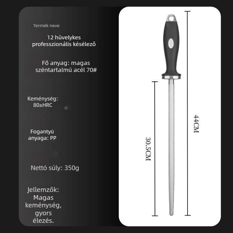 Késekhez élező rúd – magas széntartalmú acél, professzionális, univerzális stílus, 2022 tavaszán bemutatva