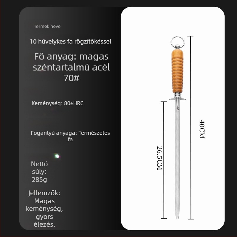 Késekhez élező rúd – magas széntartalmú acél, professzionális, univerzális stílus, 2022 tavaszán bemutatva