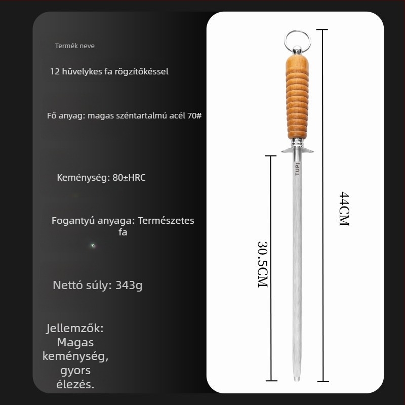 Késekhez élező rúd – magas széntartalmú acél, professzionális, univerzális stílus, 2022 tavaszán bemutatva