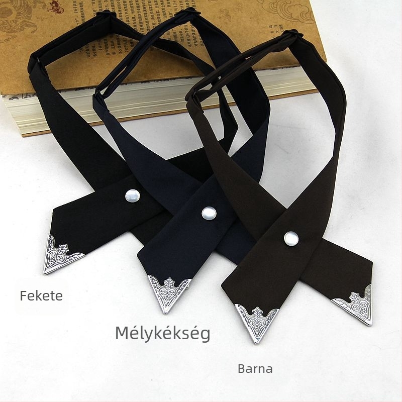 Gallér virágos nyakkendő, kézzel készített, nylon filament, monokróm, uniszex, nyíl típusú stílus