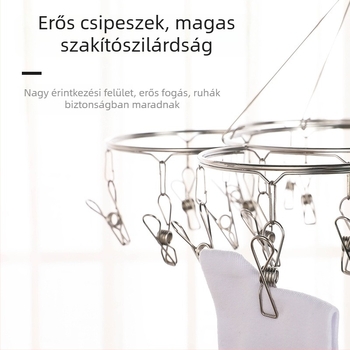 Rozsdamentes acél szárító klipek, modell YDX-FX30, 100 darabos csomag, fehérneműre, nadrágra és zoknikra
