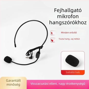 Vezetékes fejre szerelhető mikrofon tanárok számára, előadásokhoz és élő közvetítésekhez, konferenciamikrofon, mozgó tekercs, akkumulátor nélkül