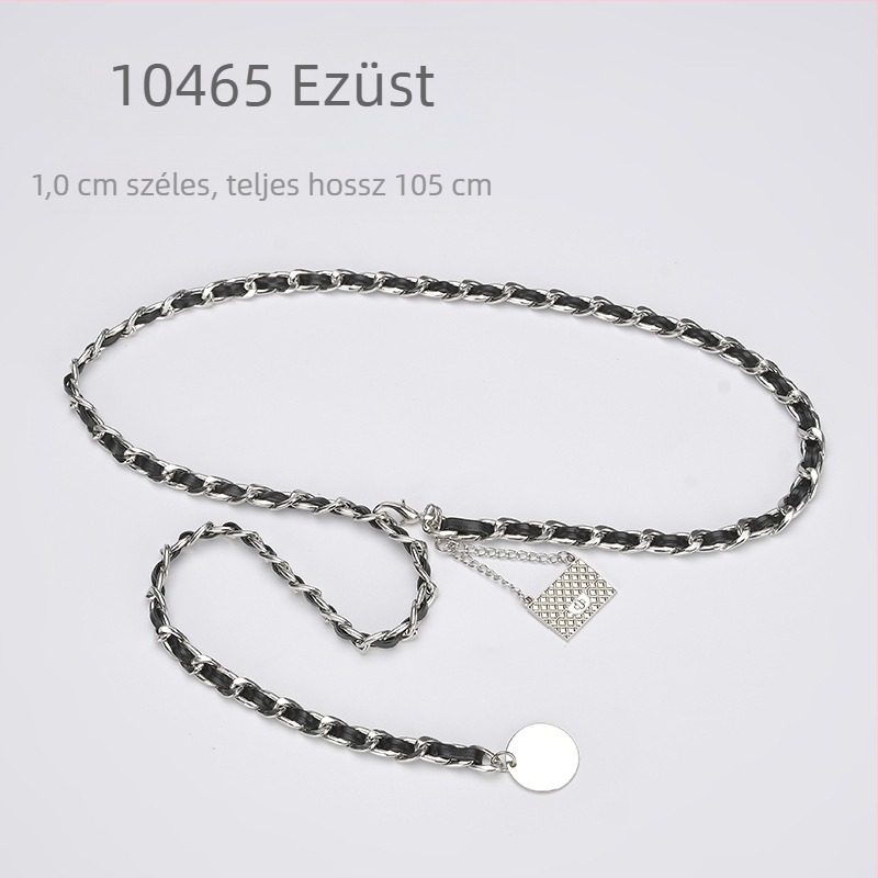 Fém derékszíj lánc — egyszerű stílus, egyetlen hurok, szélesség 1 cm, testreszabott feldolgozás