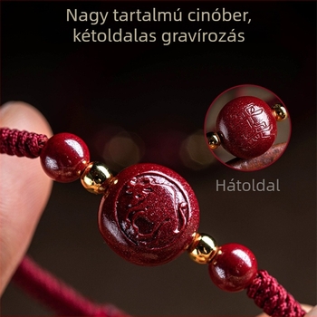 Cinnabar karkötő a Tigris zodiákus számára, piros zsinórból készült, etnikus stílus, uniszex ajándék
