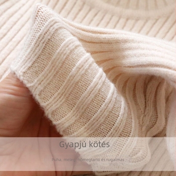 Gyerekeknek készült vastag kötött pulóver, koreai stílus, félmagas gallér, hosszú ujj, 60% poliészter, tél, 3–8 éveseknek