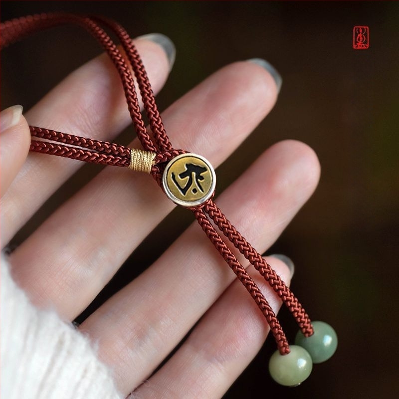 Ló éve vörös zsinór karkötő védő Buddhával, tizenkettő zodiákus jel, ezüst gombbal, fonott etnikai stílus, uniszex