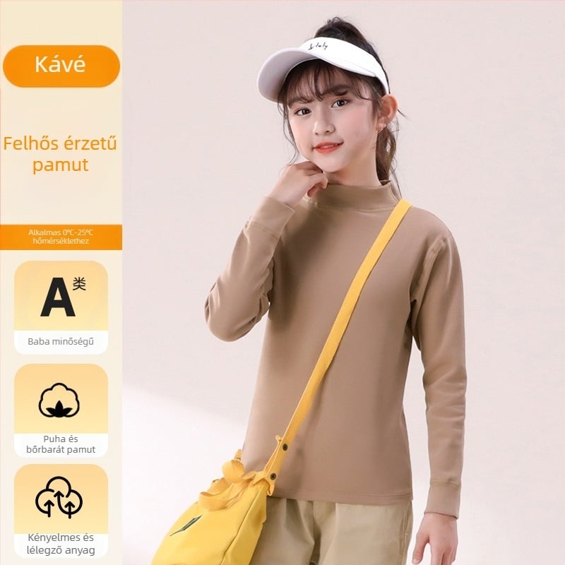 Gyerekeknek alapréteg felső, hosszú ujjú, 95% pamut, puha belső, uniszex