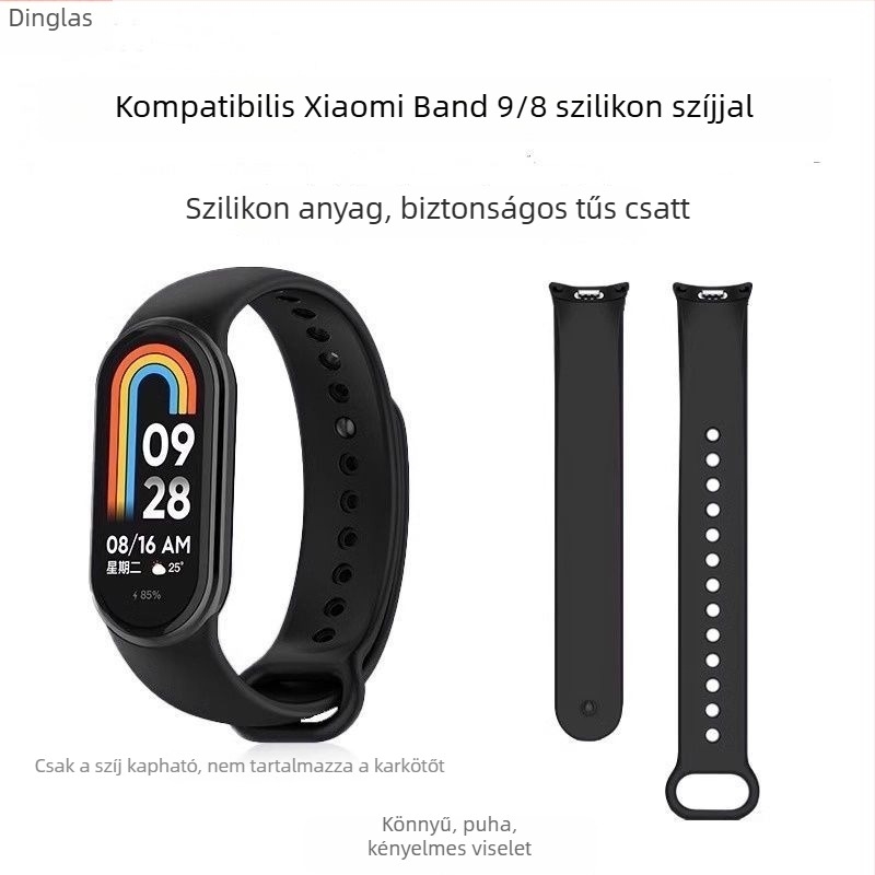Xiaomi Mi Band 9/8 cserepánt – NFC verzió, műanyag szíj, divatos stílus, testreszabható szíj szélesség