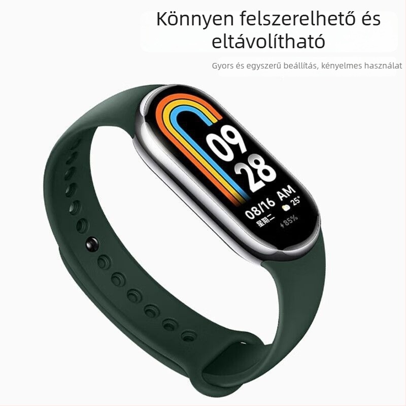 Xiaomi Mi Band 9/8 cserepánt – NFC verzió, műanyag szíj, divatos stílus, testreszabható szíj szélesség