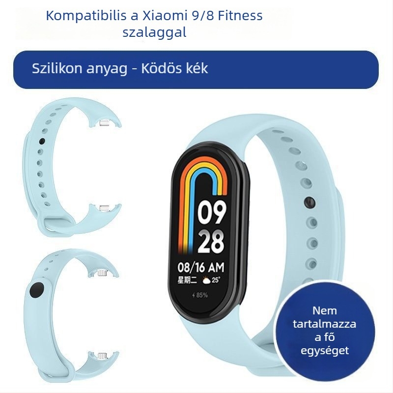 Xiaomi Mi Band 9/8 cserepánt – NFC verzió, műanyag szíj, divatos stílus, testreszabható szíj szélesség
