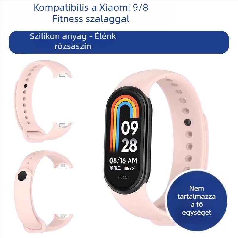 Xiaomi Mi Band 9/8 cserepánt – NFC verzió, műanyag szíj, divatos stílus, testreszabható szíj szélesség