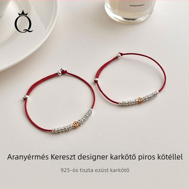 S925-ös karkötő kötésszál - 2026-os zodiákus év, kézzel készített, uniszex, nemzeti stílus