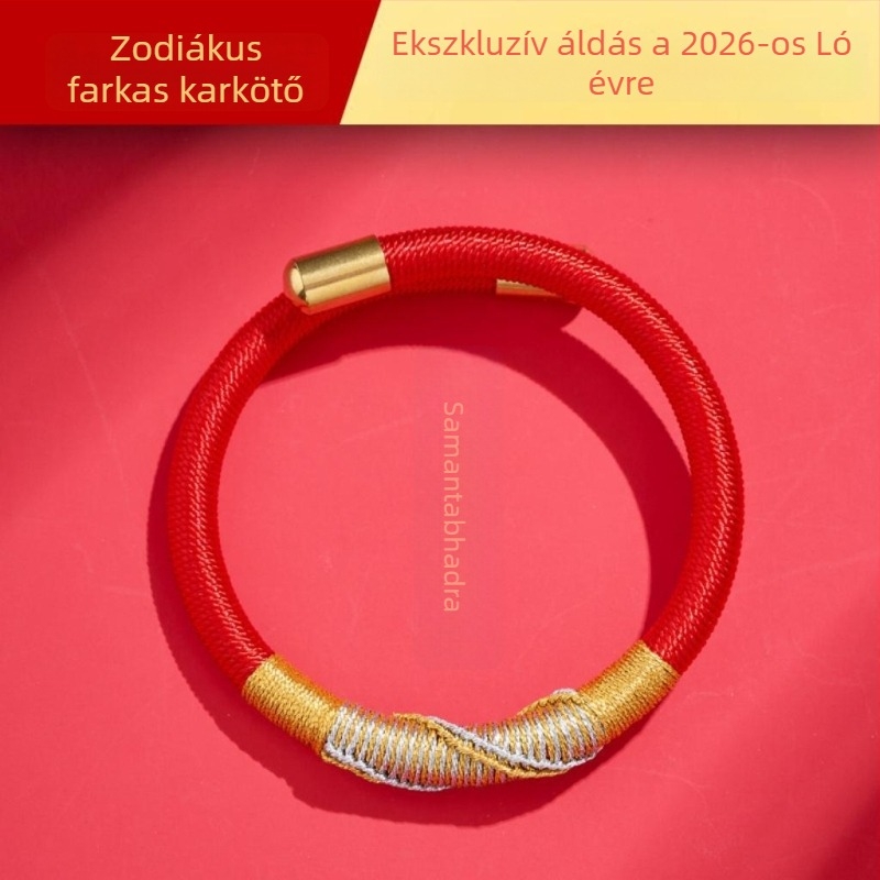 DIY fonott karkötő zsinórból, nemzeti stílusú, uniszex, kézi kötés, 2025 tavasza.
