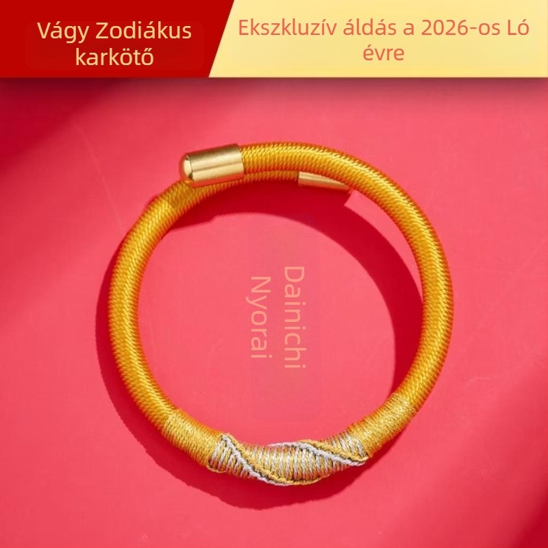 DIY fonott karkötő zsinórból, nemzeti stílusú, uniszex, kézi kötés, 2025 tavasza.