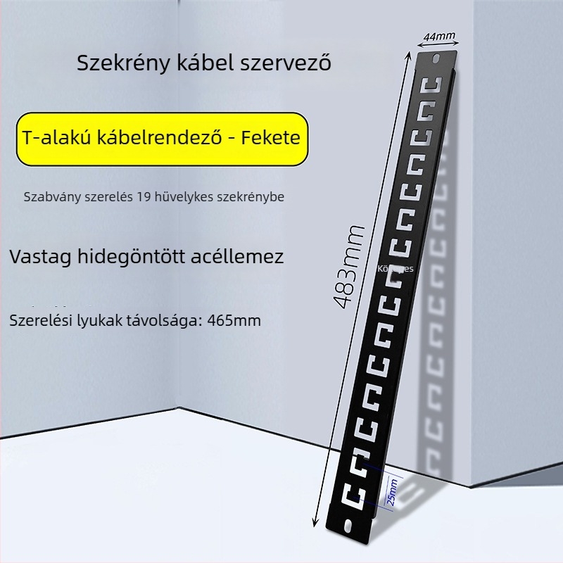 Szekrénykábelkezelő panel 28 rekesz, 56 port, halcsont mintázatú blind lemez