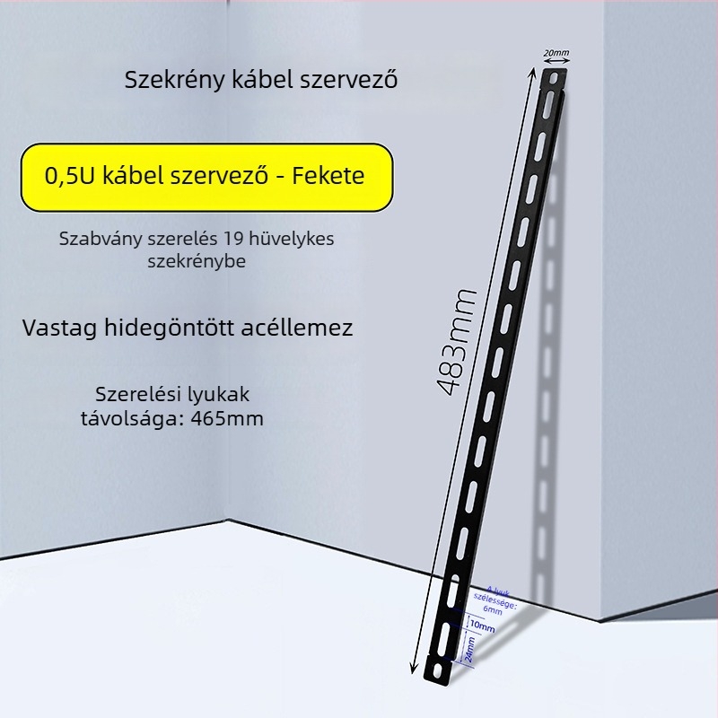 Szekrénykábelkezelő panel 28 rekesz, 56 port, halcsont mintázatú blind lemez