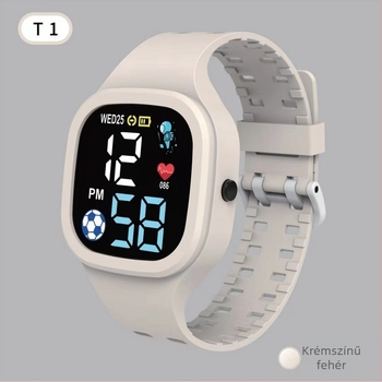 T1LED Digitális Elektronikus Óra — Ovális 43 mm-es számlap, műanyag tokkal