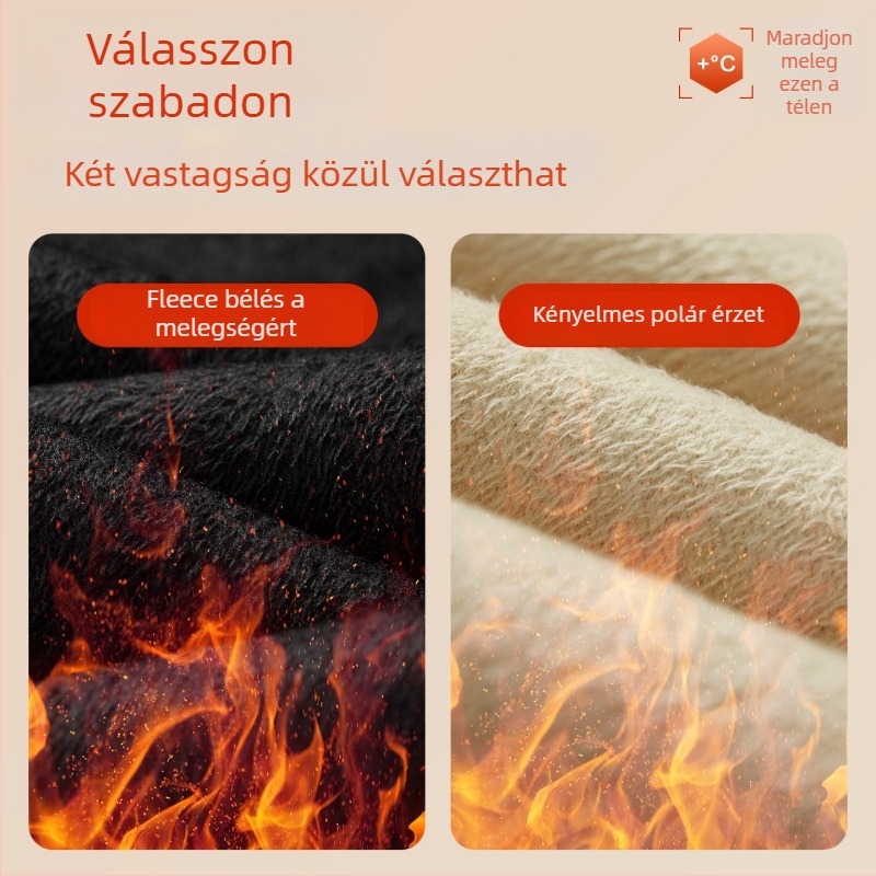 Férfi fleece-színű farmernadrág, egyenes szabás, középmagasságú derék, cipzár, capri hossz, tél 2025