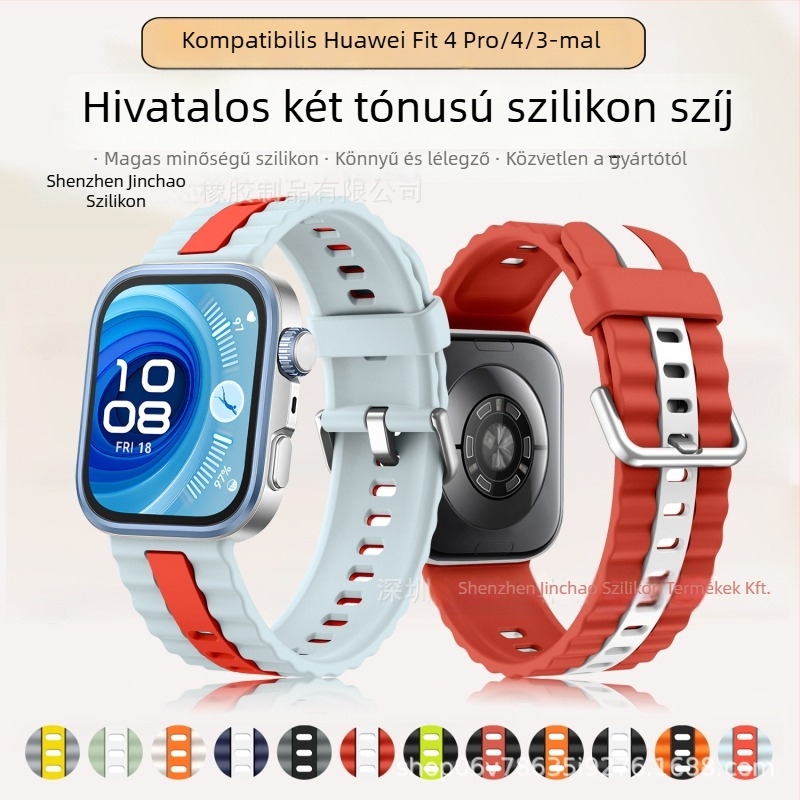 Szilikon sportszíj Huawei Watch Fit 4 Pro és Fit3-höz, tűcsattal, súly 20 g