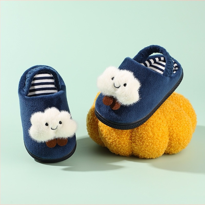 Gyerekek pamut papucsai fiúknak és lányoknak, beltéri, csúszásmentes talppal, meleg, rajzfilm mintás