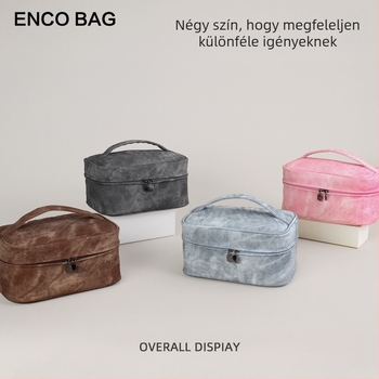 Napi használatra készült kozmetikai táska, városi minimalist stílus, PU anyag, csíkos minta, poliészter bélés, termékkód Yk-ybwnzk