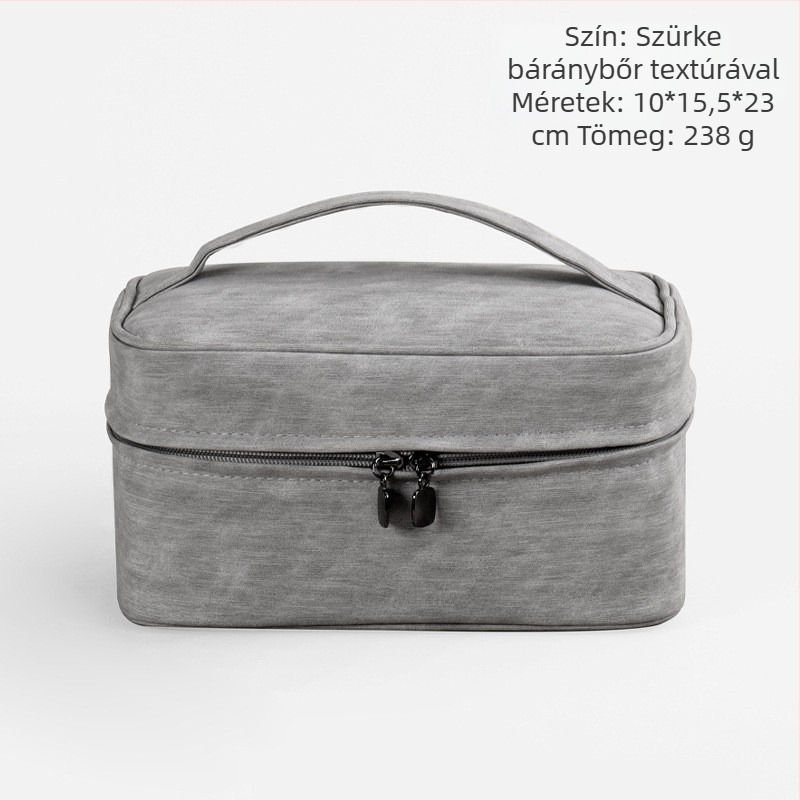 Napi használatra készült kozmetikai táska, városi minimalist stílus, PU anyag, csíkos minta, poliészter bélés, termékkód Yk-ybwnzk