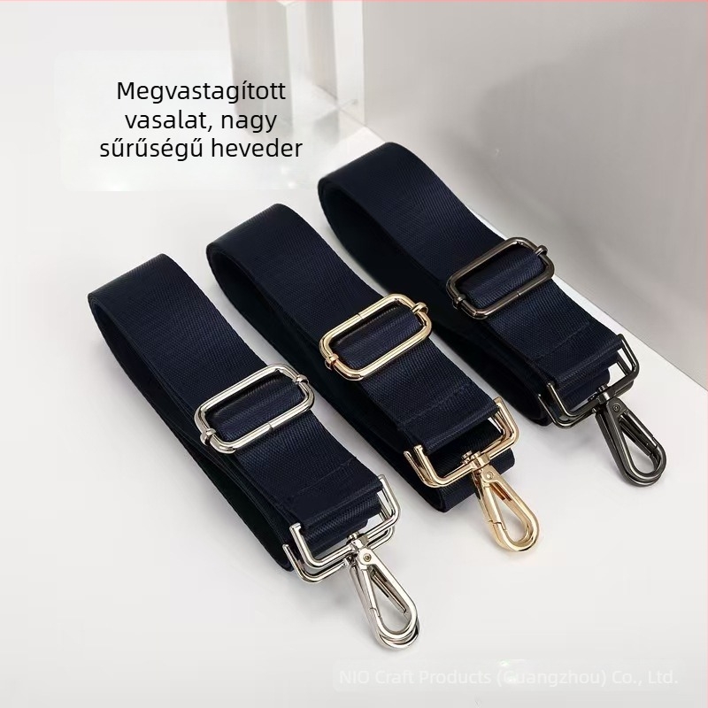 Állítható hosszúságú nylon táska vállpánt ötvözetes horgokkal és csatokkal – csere vállpánt hátizsákhoz
