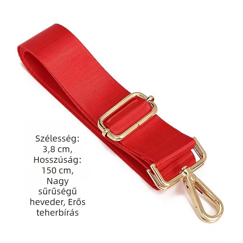 Állítható hosszúságú nylon táska vállpánt ötvözetes horgokkal és csatokkal – csere vállpánt hátizsákhoz