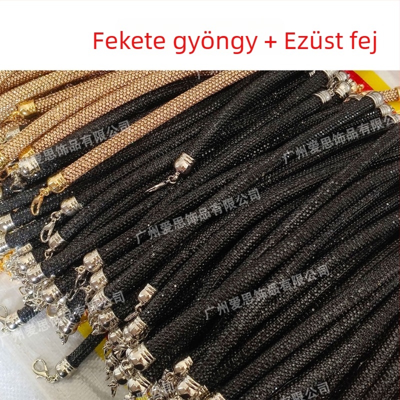 Kristályos láncos esté táska, 14 sorral, hordható csuklón vagy vállon, vödör-stílus